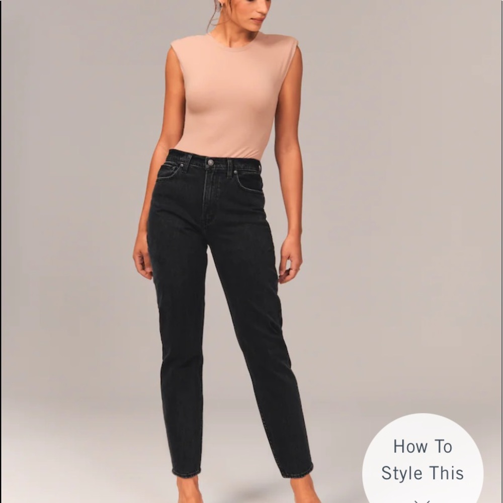 Abercrombie Stylish Faded Black Mom High Rise